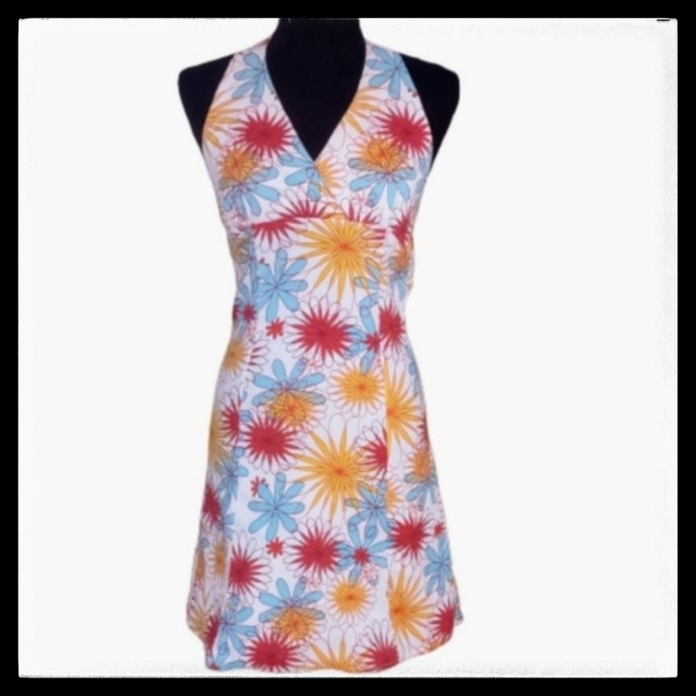 April Why Not Floral Halter Dress Size M. #0018